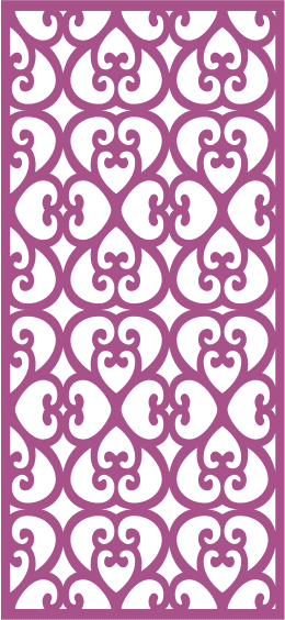 Seamless Decorative Heart Pattern CNC Panel Vector File