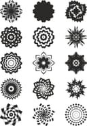 Set of 15 Geometric Mandala Flower Vectors for Laser Cutting