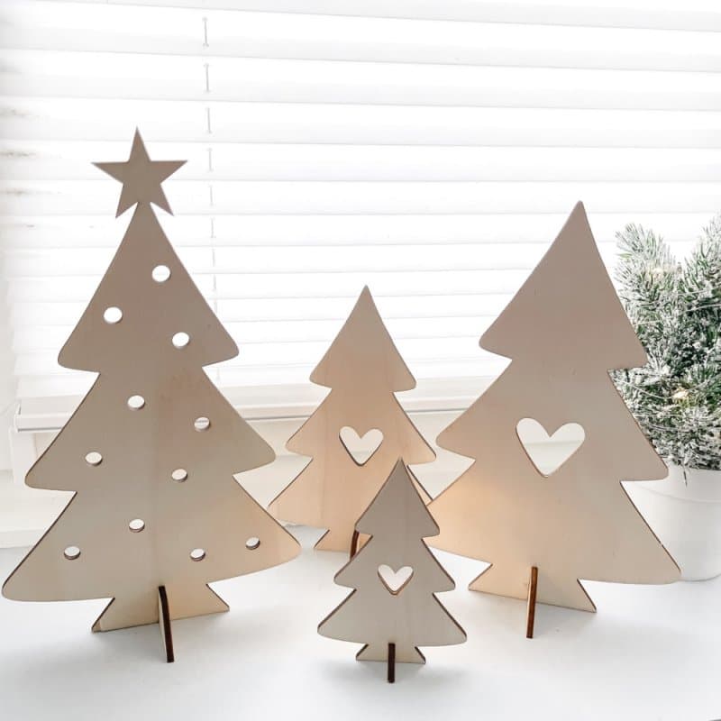 Set of 3D Laser Cut Christmas Trees Vector Files