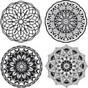 Conjunto de 4 Vectores de Mandalas Decorativas para Corte Láser