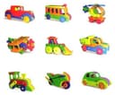 Set of 9 Colorful Wooden Vehicle Toys Laser Cut Vector Files