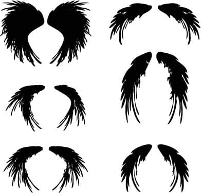 Set of Angel and Bird Wings Vector Files for Laser Cutting