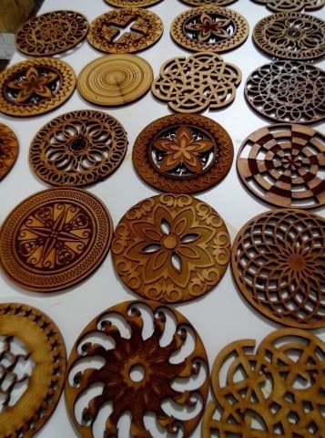 Set of Decorative Mandala Coasters Laser Cut Vector Files