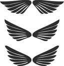 Set of Stylized Angel Wings Vector Files for Laser Cutting