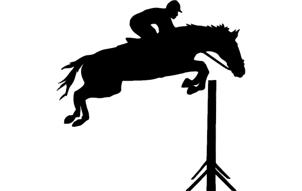 Vetor de Cavalo de Hipismo e Cavaleiro Silhouette DXF