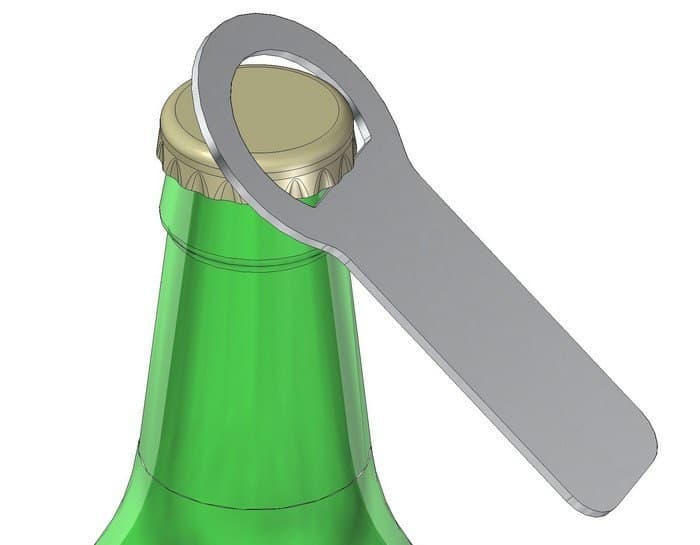 Simple Bottle Opener Vector File for CNC Cutting DXF