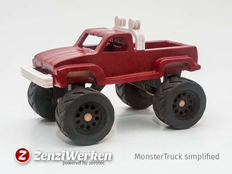 Simplified Monster Truck 3D Laser Cut Vector Project