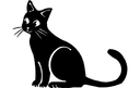 Diseño Vectorial de Silueta de Gato Sentado para Corte Láser DXF