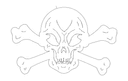 Skull and Crossbones Vector Design for Laser Cutting DXF