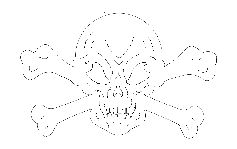 Skull and Crossbones Vector Design for Laser Cutting DXF