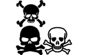 Conjunto de Vetores de Caveira e Ossos Cruzados para Corte a Laser DXF