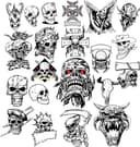 Colección de Vectores de Calaveras y Terror para Corte Láser (EPS)