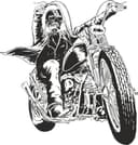 Skull Biker Riding Chopper Vector for Laser Cutting, DXF/SVG