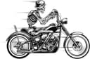 Skull Biker Riding Motorcycle Vector Design File