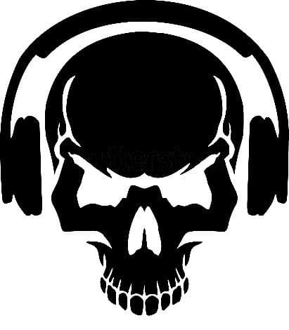 Skull with Headphones Vector Graphic DXF File