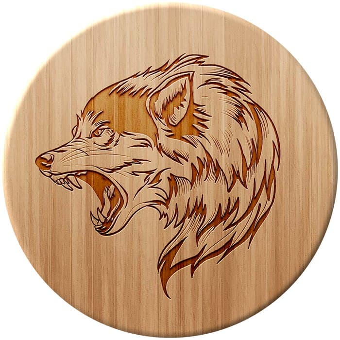 Snarling Wolf Head Vector for Laser Engraving (SVG, DXF)