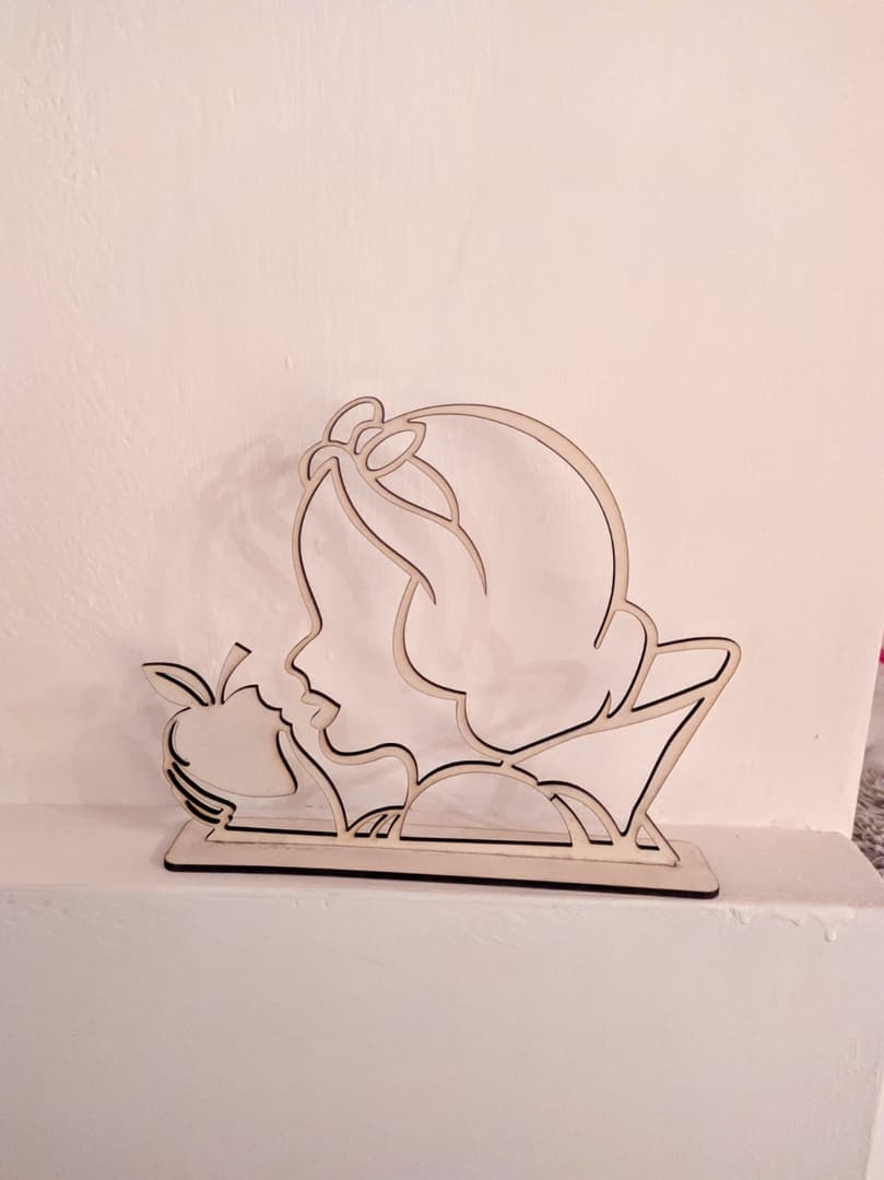 Snow White with Apple Silhouette Laser Cut Vector DXF File