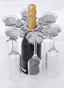 Soporte para Vino y Copas Copo de Nieve Vector Laser Cut