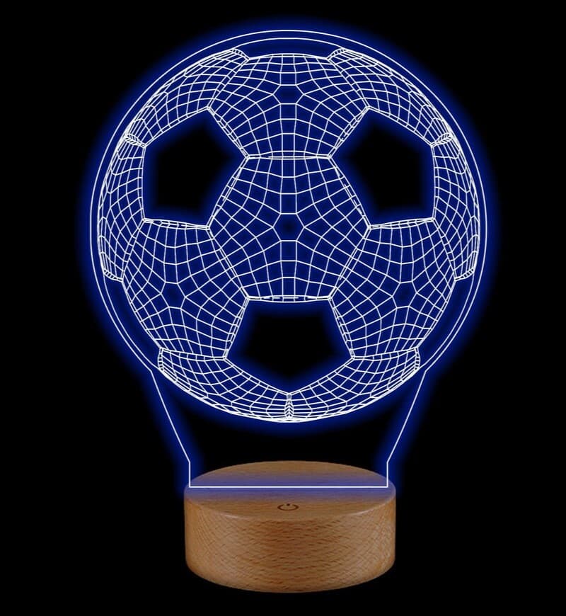 Soccer Ball 3D Illusion Night Light Vector File for Laser Cutting