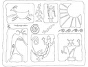 Southwestern Petroglyph Collage Vector Design DXF File