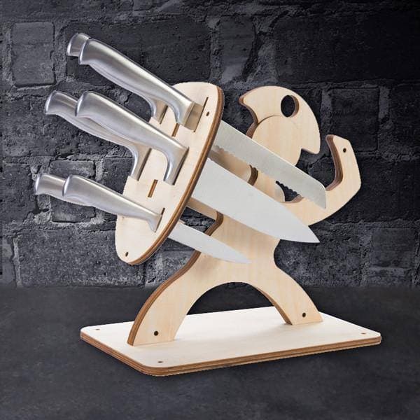 Spartan Warrior Knife Holder 3D Puzzle Laser Cut Vector File