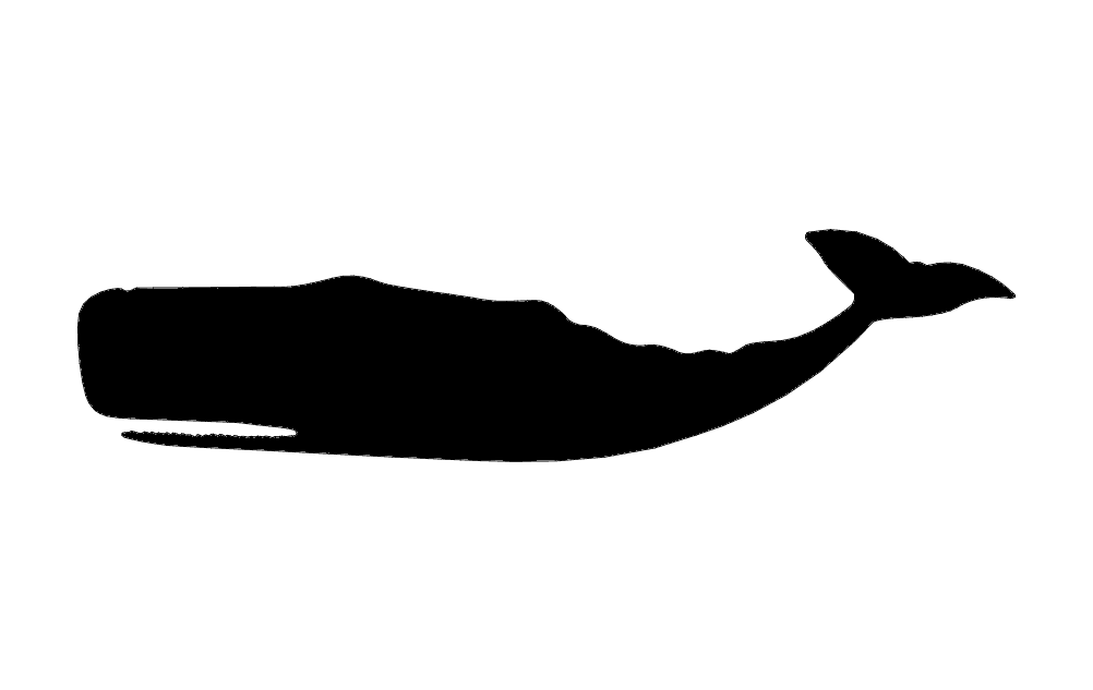 Sperm Whale Silhouette Vector File for Laser Cutting