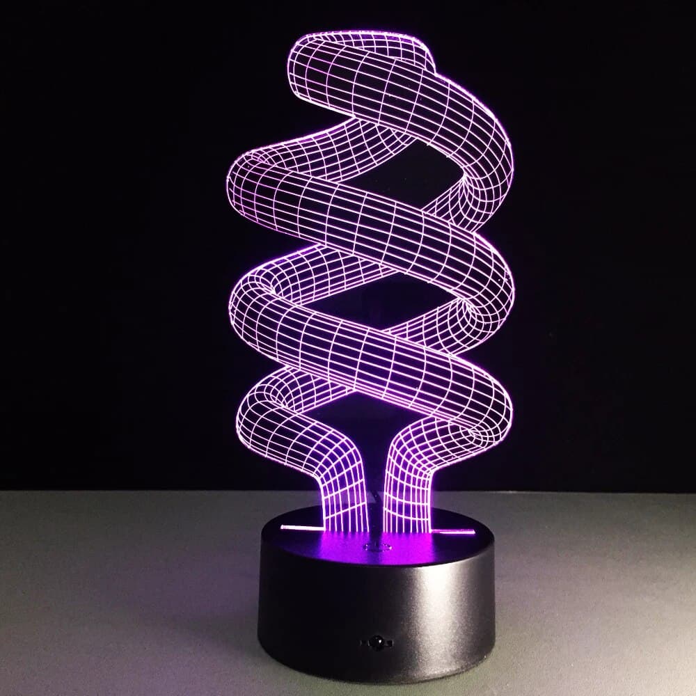 Spiral 3D Optical Illusion Lamp Laser Cut Vector File