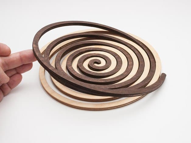 Arquivo Vetor DXF de Descanso de Panela Espiral para Laser