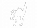 Silueta de Gato Furioso Vector DXF