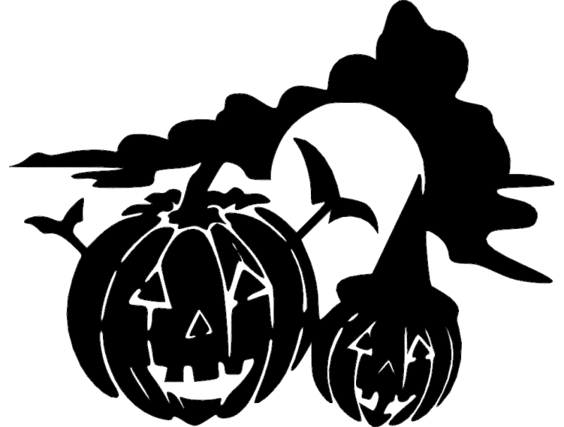 Spooky Halloween Jack-O'-Lanterns DXF Vector File