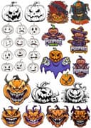 Spooky Halloween Pumpkin Vector Set for Laser Cutting