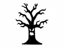 Silueta de Árbol Embrujado Vectorial para Corte CNC de Halloween