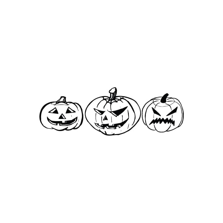 Spooky Jack-O'-Lantern Trio Laser Cut Vector File (DXF)