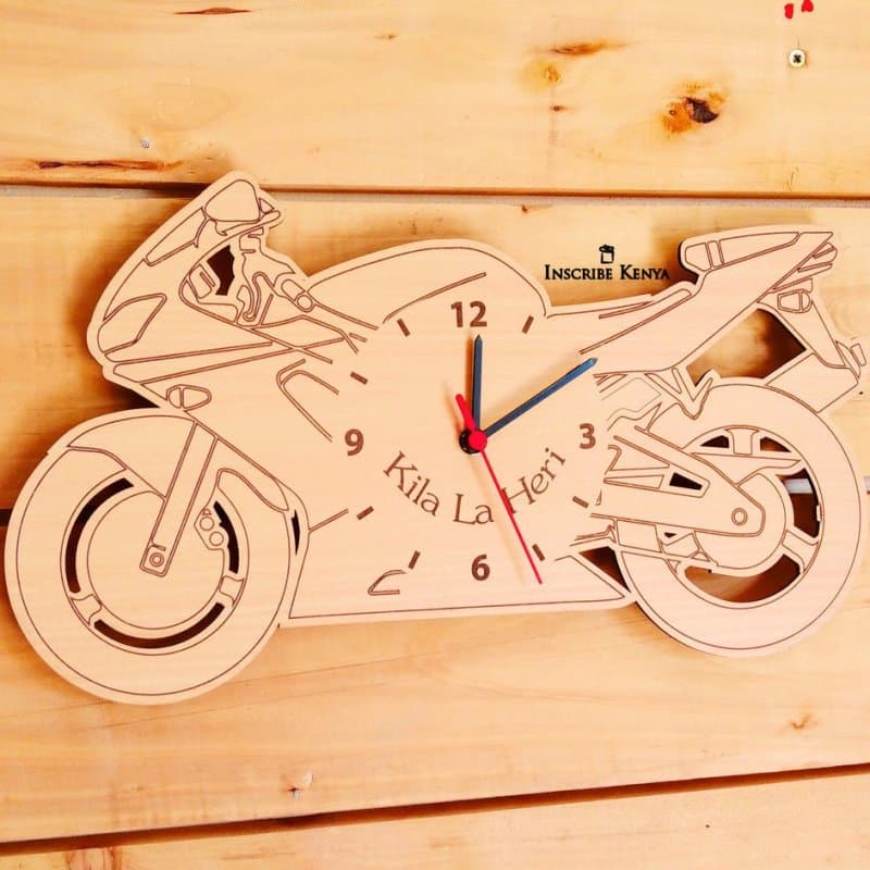 Sportbike Motorcycle Wall Clock Laser Cut Vector Plan