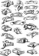 Sporty Car Silhouettes Collection - Free Vector Files