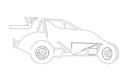 Silueta de Sprint Car para Corte CNC y Láser DXF