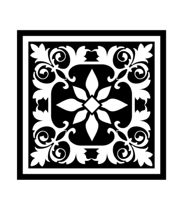Square Decorative Ornament Pattern DXF File for CNC