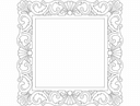 Square Ornate Mirror Frame Vector Design DXF File