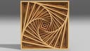 Arquivo Laser Cut de Arte de Parede 3D Espiral Quadrada