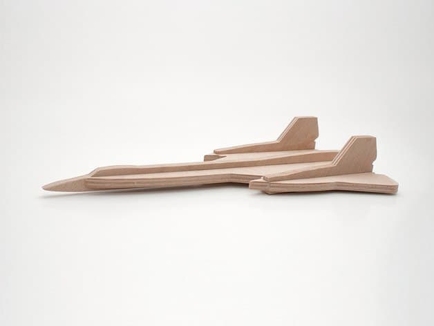 SR-71 Blackbird 3D Puzzle Vector Plan for Laser Cutting DXF