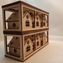 Stackable Christmas Village Houses 3D Laser Cut Vector File