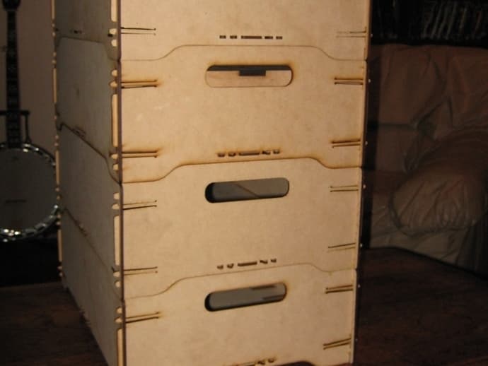 Stackable Modular Storage Crates Laser Cut DXF Vector Plan