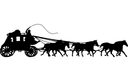 Archivo Vectorial DXF de Diligencia con Caballos