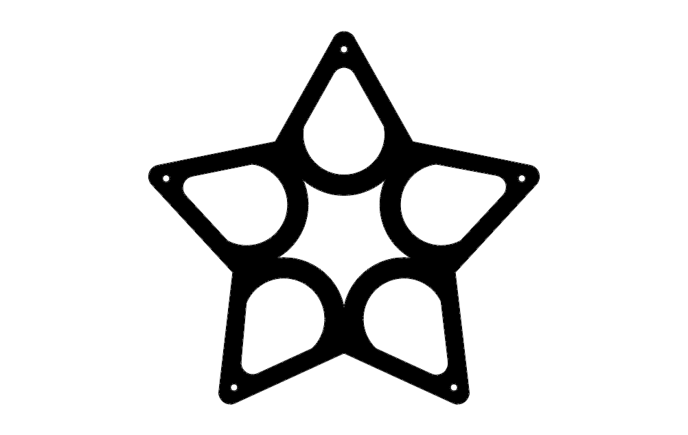 Star Shaped Wine Rack Vector Design DXF File