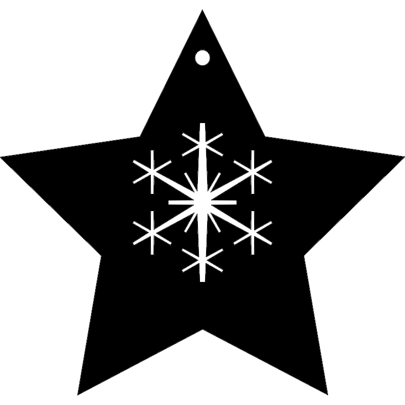 Star Snowflake Christmas Ornament Vector DXF File