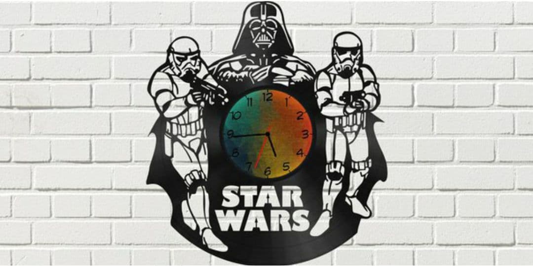 Archivo Vectorial de Reloj de Pared Star Wars Darth Vader y Stormtrooper