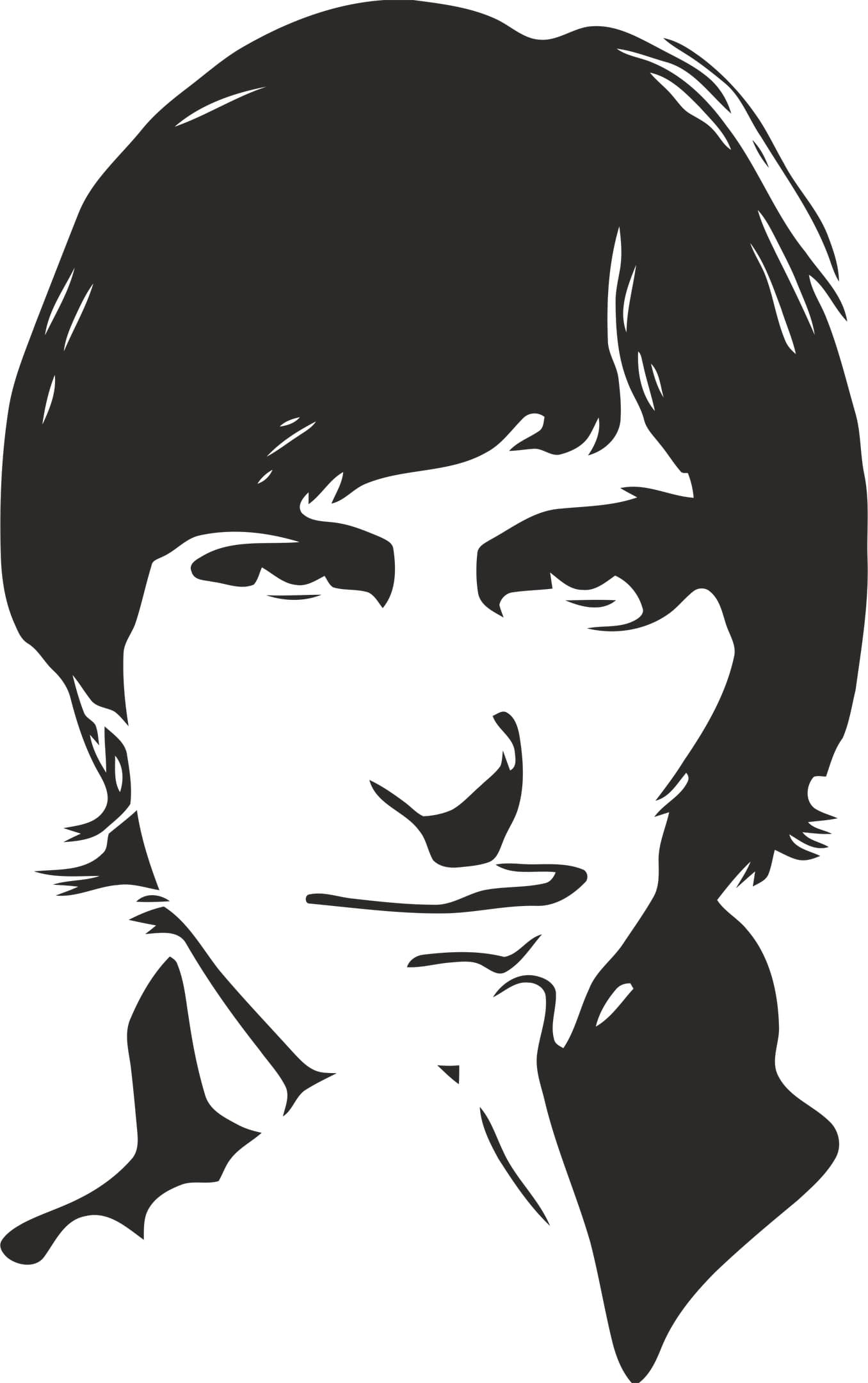 Steve Jobs Silhouette Vector Portrait for Laser Cutting