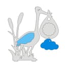 Diseño Vectorial de Cigüeña con Bebé para Corte Láser