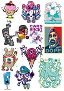 Vetores de Adesivos de Desenho Urbano e Estampa de Camiseta CDR