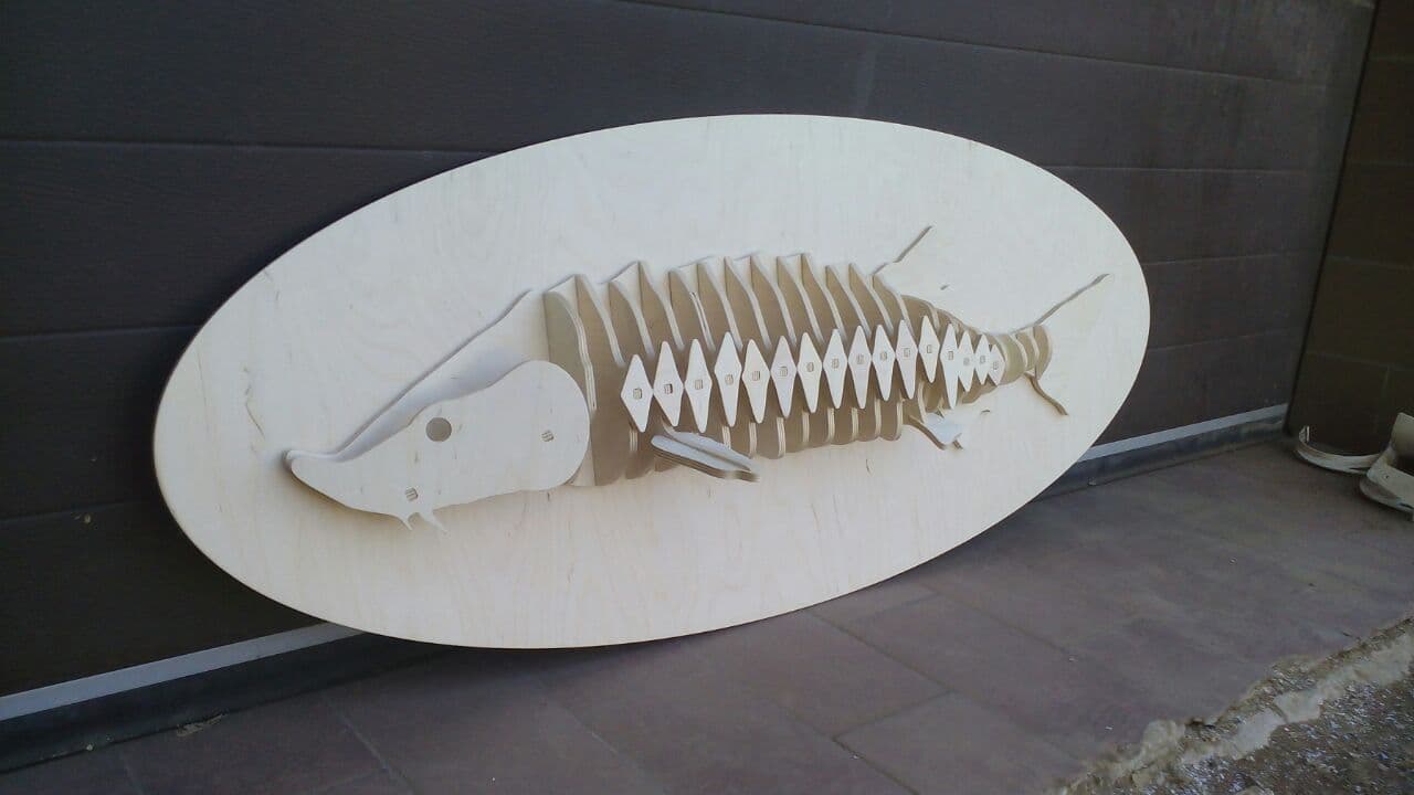Sturgeon 3D Wall Art Laser Cut Vector File
